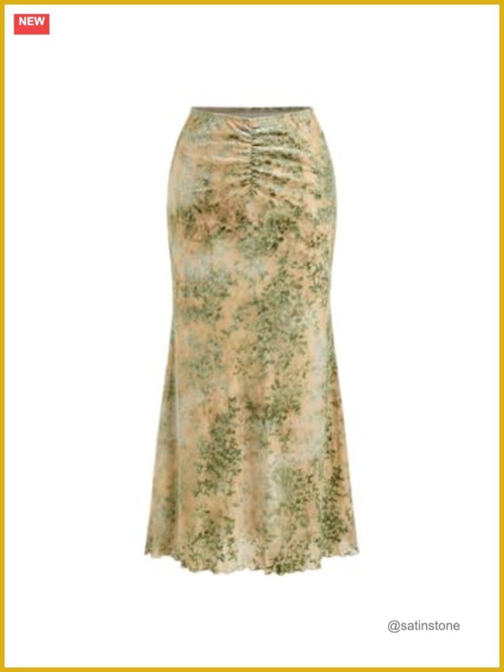 High Waist Fishtail Mermaid Maxi Skirt Ruched Bodycon Long Skirt Lettuce Trim